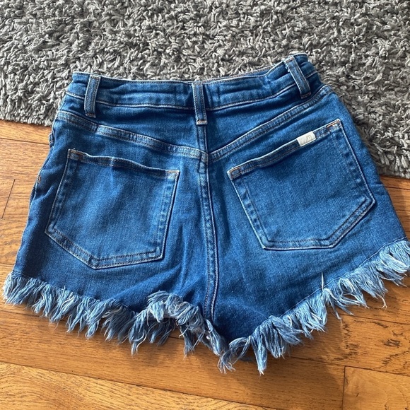 MAJE Fringed High Waisted Denim Shorts Size EU 34 - Picture 7 of 13